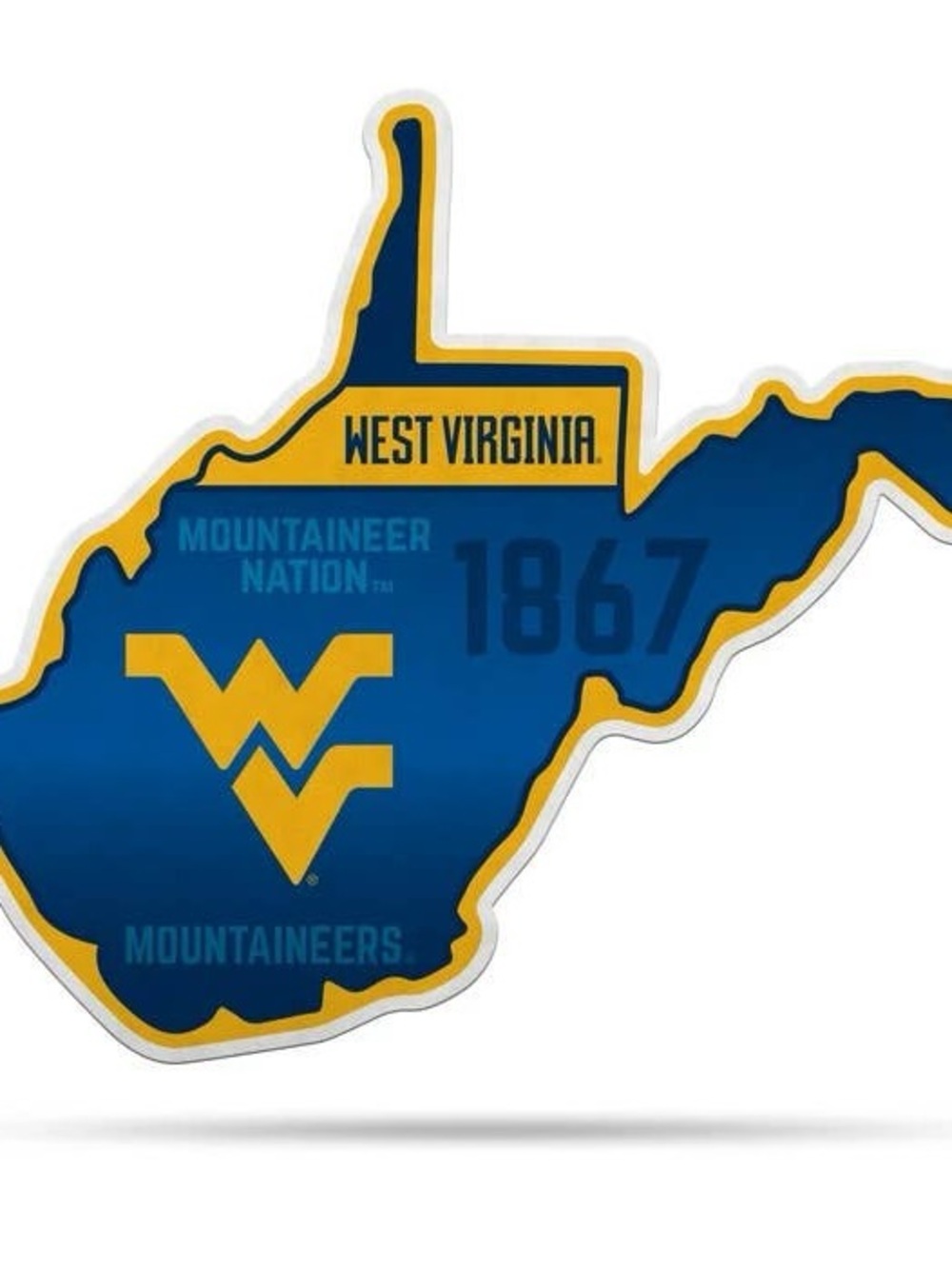West Virginia Mountaineers Blue & Gold State Sticker